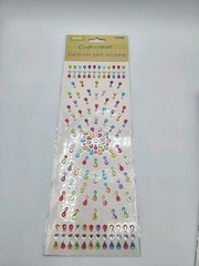 Crafters Square Jewel Stickers Crystal Epoxy Vellum Leaf Scrapbook Lot 10 Sheets