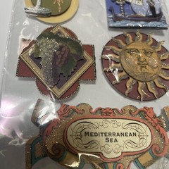 Mediterranean Italy Wine Vineyards Scrapbook stickers 3-d Sparkle New