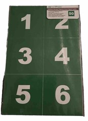 iSYFIX Consecutive Number Stickers – 1 to 50, 1 Set –Vinyl 3 inch White Or Green