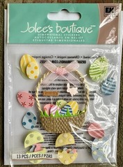 Jolee’s Boutique Easter Egg Basket Scrapbook Stickers Dimensional Retired