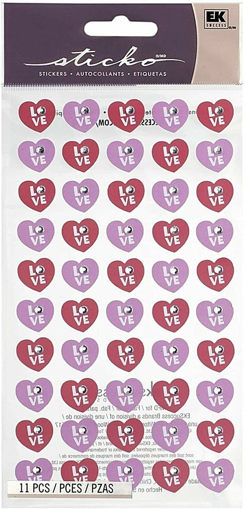 Sticko LOVE GEMS Dimensional Stickers – 50 pcs