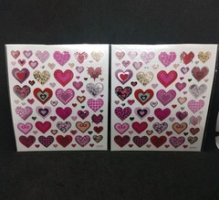 Hearts The paper studio stick a bilites heart stickers Lot Of 2 Sheets