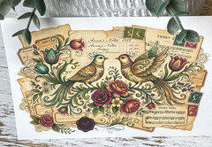 4 Birds Of Life Junk Journal Cards, Ephemera Supplies, Scrapbook, Card Toppers