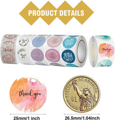3000 Pcs Thank You Stickers,Self-Adhesive Small Stickers 1 Inch,Thank You Labels