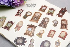 40pcs vintage stuff PET stickers | Pendulum wall clock Vintage stuff furniture
