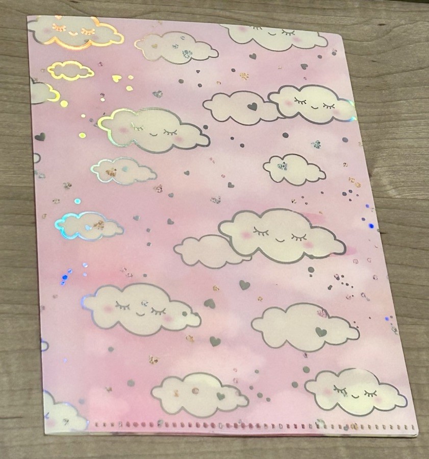 New Happie Scrappie Large Pink Clouds Sticker Folder