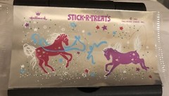 Vtg Hallmark Unicorn Stickers Silver Mylar Foil Razzle Dazzle 1984 Stick-r-Treat