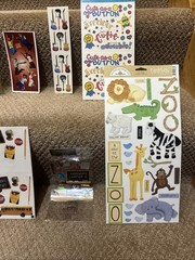 New Large Vintage Sticker Lot Collection Paper House Etc. Charm & Button Extras!