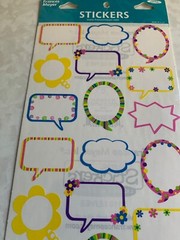FRANCES MEYER FMI STICKERS BUBBLE THOUGHTS BORDERS BUBBLE 4-WORDS BORDERS 18 PCS