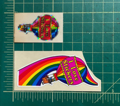 Lot of 2 Vintage BJ Stickers ‘on a roll’ Vending I Love Stickers Rainbow READ