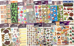 #1891 – LOT OF 20 STICKO STICKERS – SOME RARE – XMAS HALLOWEEN FOIL LOVE