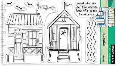 New Penny Black clear Rubber Stamp AT EASE BEACH SUMMER set
