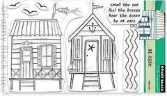 New Penny Black clear Rubber Stamp AT EASE BEACH SUMMER set