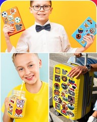 300 Assorted Sport Stickers: Waterproof Vinyl for Kids’ Water Bottles