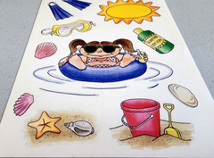 At The Beach Whimsical Clear Girl Stickers Sheet 6×9 It’s The Little Things 2002