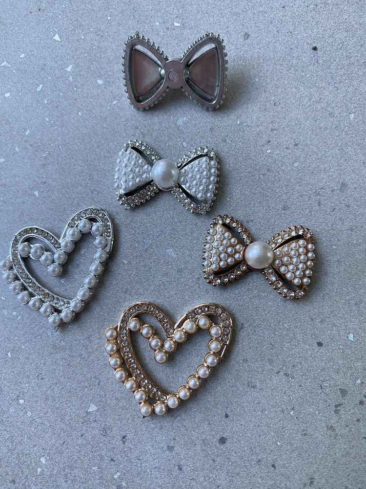 Craft embellshment Rhinestone and Pearl Bow or Heart Shape