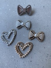 Craft embellshment Rhinestone and Pearl Bow or Heart Shape