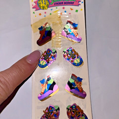Vintage Sandylion Mylar Colorful Sneakers 1980’s Shoes Metallic Cue Eighties