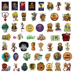 10 Pcs I am Groot Guardians of the Galaxy Stickers | Laptop, Water Bottle