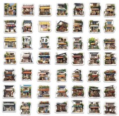 10pcs Gorgeous Store Front Stickers- Scrapbook, Journal, DIY Crafts & Cards
