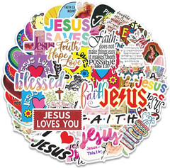 Jesus Stickers, Jesus Faith Sticker Pack Gifts for Adults Teens Kids, 50PCS Chri