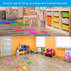 8 Pairs Feet Markers for Classroom Plastic Floor Foot Shaped Markers Purple