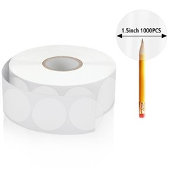1000-Pack Clear Circle Seal Stickers，1.5-Inch Self-Adhesive Wafer Dots Label …