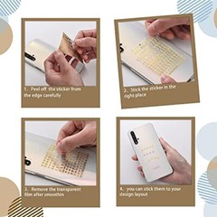 18 Sheets Small Letter Stickers Mini Numbers Stickers Letter Gold, Silver