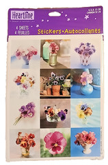 Sealed Vintage Hallmark Heartline Pansy Viola Flower Sticker Pack