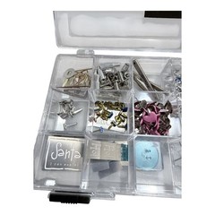 Making Memories Embellishment Lot Brad Bars Fasteners Charms Rhinestones