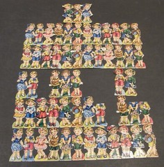 LOT VINTAGE PZB PAUL B ZOECKE CHROMOLITHOGRAPH DIE CUT BOY & GIRL SCRAPS