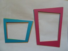 Abstract Scrapbooking frames set of 2 4.5×6 and 3.5×4.5 in 4 bright colors