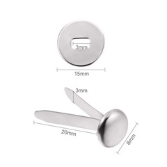 100 Pieces Brass Paper Fasteners Paper Brads, and 300 Pieces Washers with Hole P