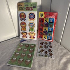 Vintage 90s sticker LOT Teachers award Motion Stickers Carson Dellosa owl Kiwi