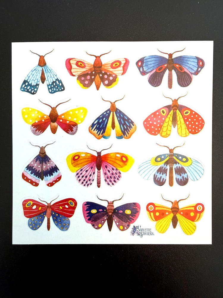 Violette Stickers Moths Crafts Planner Supply Scrapbook
