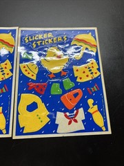 Lot of 2 Vintage Slicker Stickers Sheets Hallmark Duck Raincoat 1985 W27