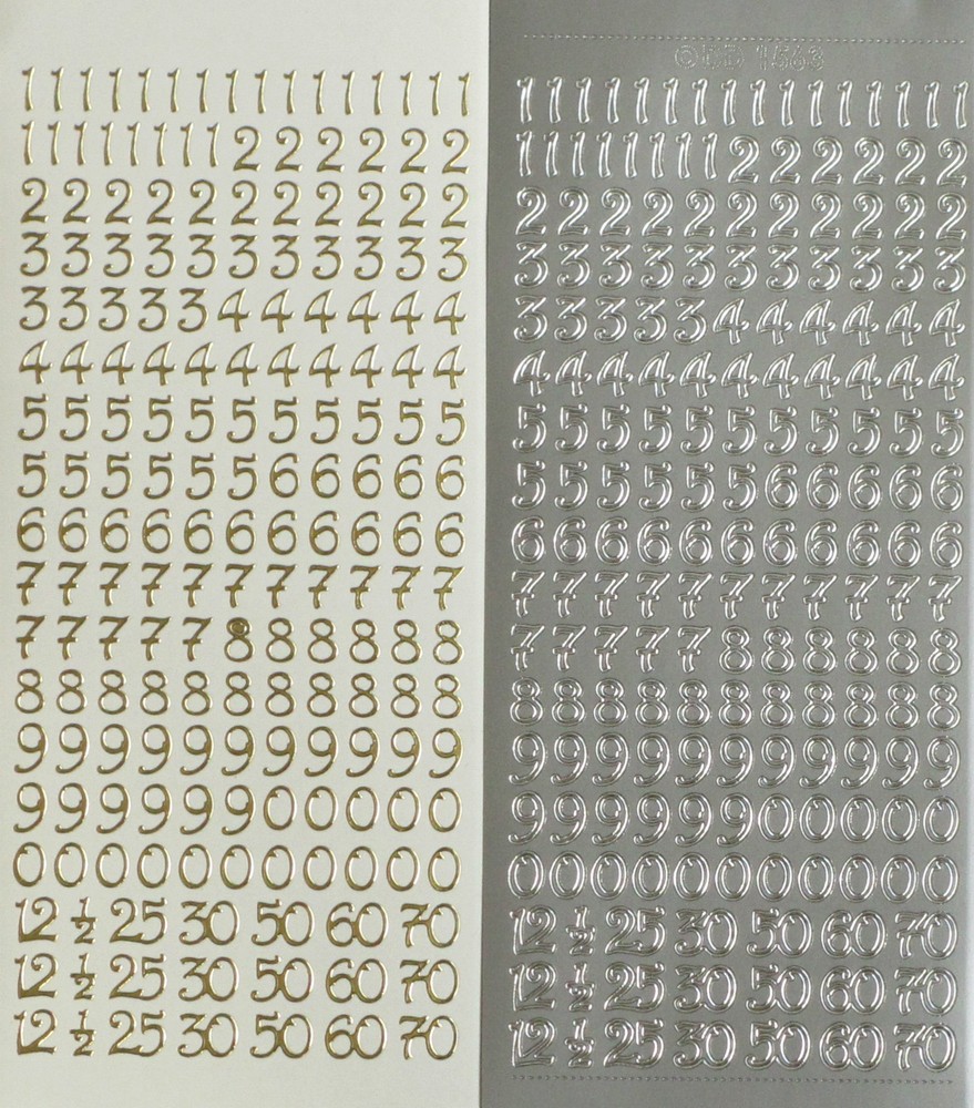 10mm (1cm) NUMBERS Type 3 PEEL OFF STICKERS Curled 25 30 50 60 70 1/2 3 Colours