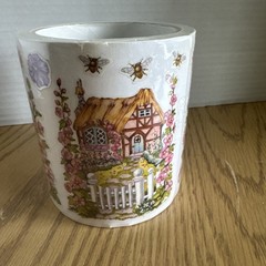 PSX Designs Pink Cottage Sticker Roll Hollyhocks Stickers Vintage Flowers
