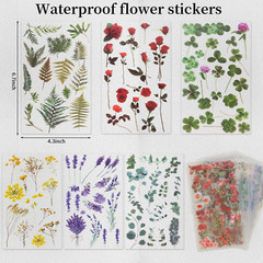 722 Pieces Pressed Flower Stickers for Crafts (Assorted 722 Pieces,48 Sheets) Fl