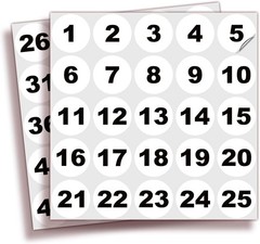 Vinyl Self Adhesive Number Stickers 1-50 for Inventory Management 1.5-inch