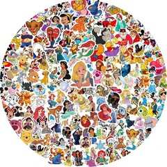 50-300Pcs Disney Mixed Anime Stickers Cute Mickey Princess Decals Toy Gift Lot