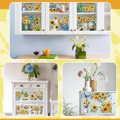 Obookey Rub on Transfers for Crafts and Furniture Stickers, Sunflower