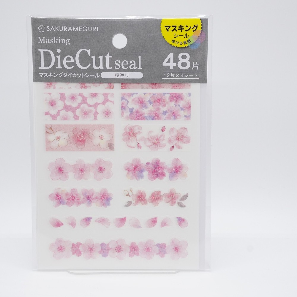 Kyowa Sakura Sakurameguri Masking Tape Die Cut Seal Stickers 48pcs Made in JAPAN