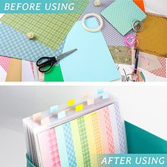 Caydo 24 Pcs Scrapbook Paper Storage Organizer 12×12 Inch with Sticky Index Tabs