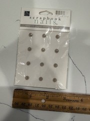 Scrapbook Interiors Nails Round Top Snap-On Paper-Crafting Fastener Taupe Color