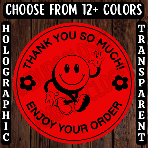 40 THANK YOU STICKERS 2″ LABELS SEALS SHOP SMALL BUSINESS SCRATCH RESISTANT