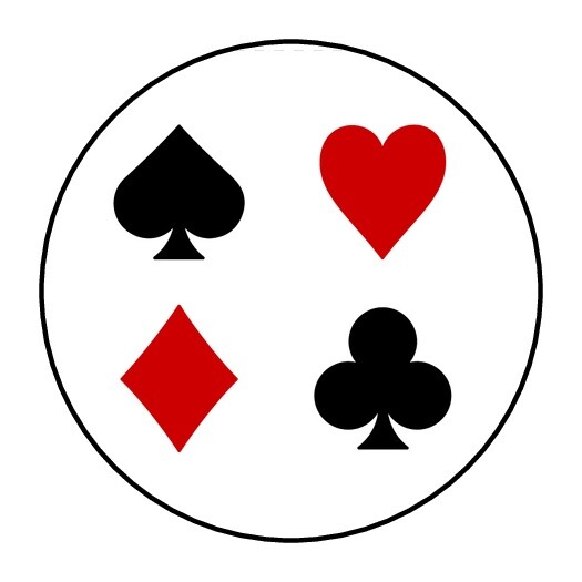 30 PLAYING CARDS ENVELOPE SEALS LABELS STICKERS 1.5″ ROUND CASINO