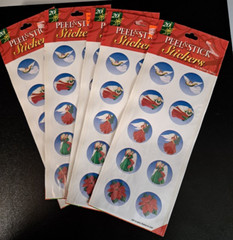 Lot of 5 Packs Vin USA Color Clings Stickers Christmas Theme Peel & Stick NOS