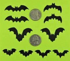 100 Bat Die Cut Punchies, 5 Different Bats 20 Each, HEAVYWEIGHT Cardstock