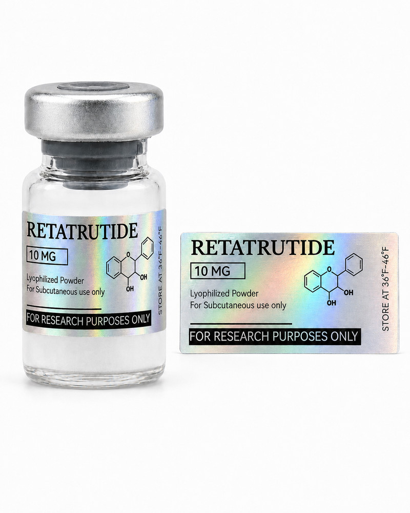 Customizable Holographic Peptide Vial Labels for 3ml Vials- Set of 20 labels!